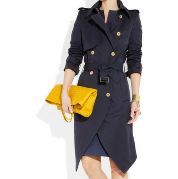 Yves Saint Laurent YSL asymmetric gabardin trench coat jacket - Picture 2 of 6